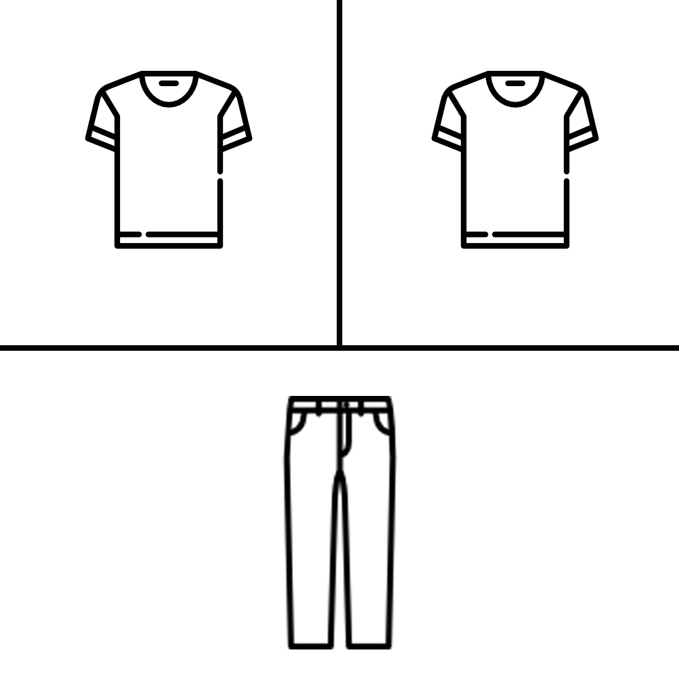 2 T-Shirts, 1 Pant