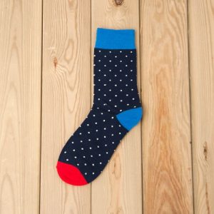 Cotton Socks – Navy Blue – Dotted